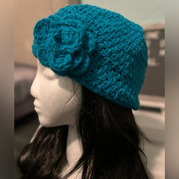 Handmade Knitted Sparkly Hat - Picture 2 of 2